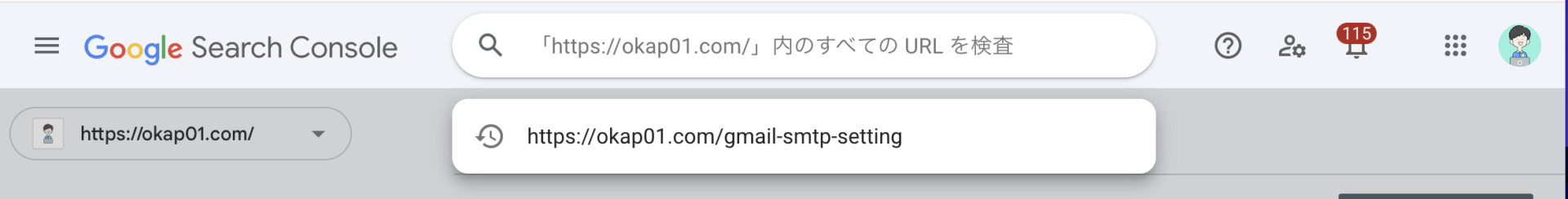 サーチコンソール URL検査
