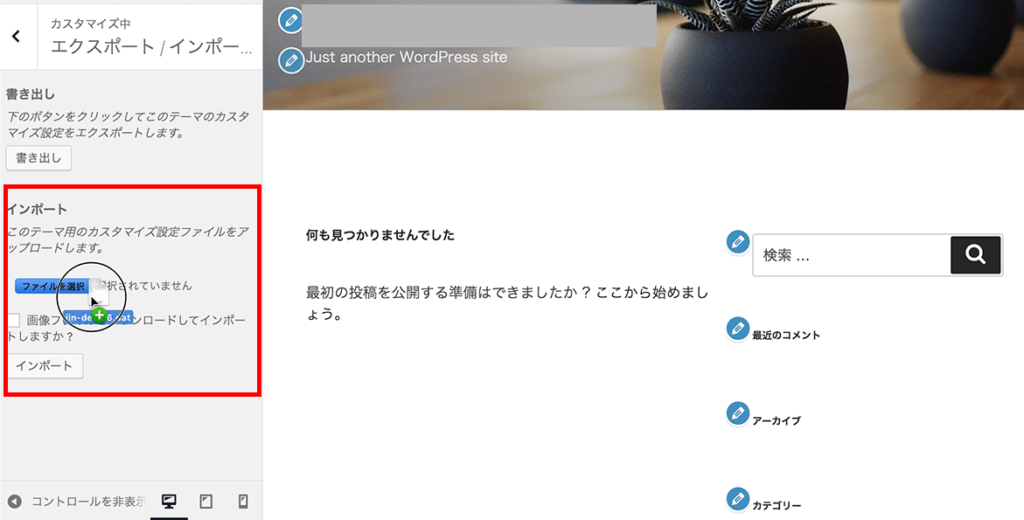 customizer エラー